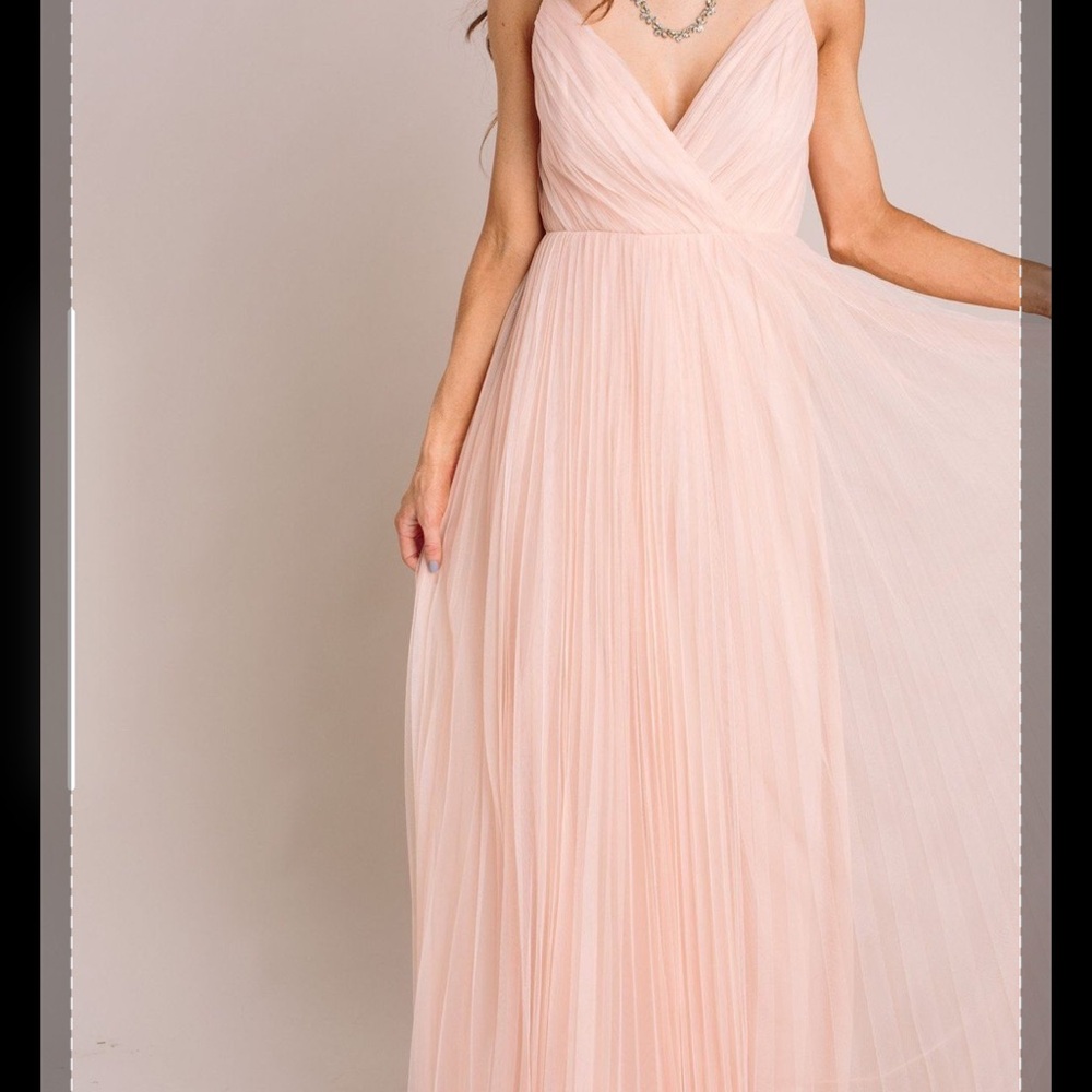 Pink Pleated empire Maxi Dress for Weddings
